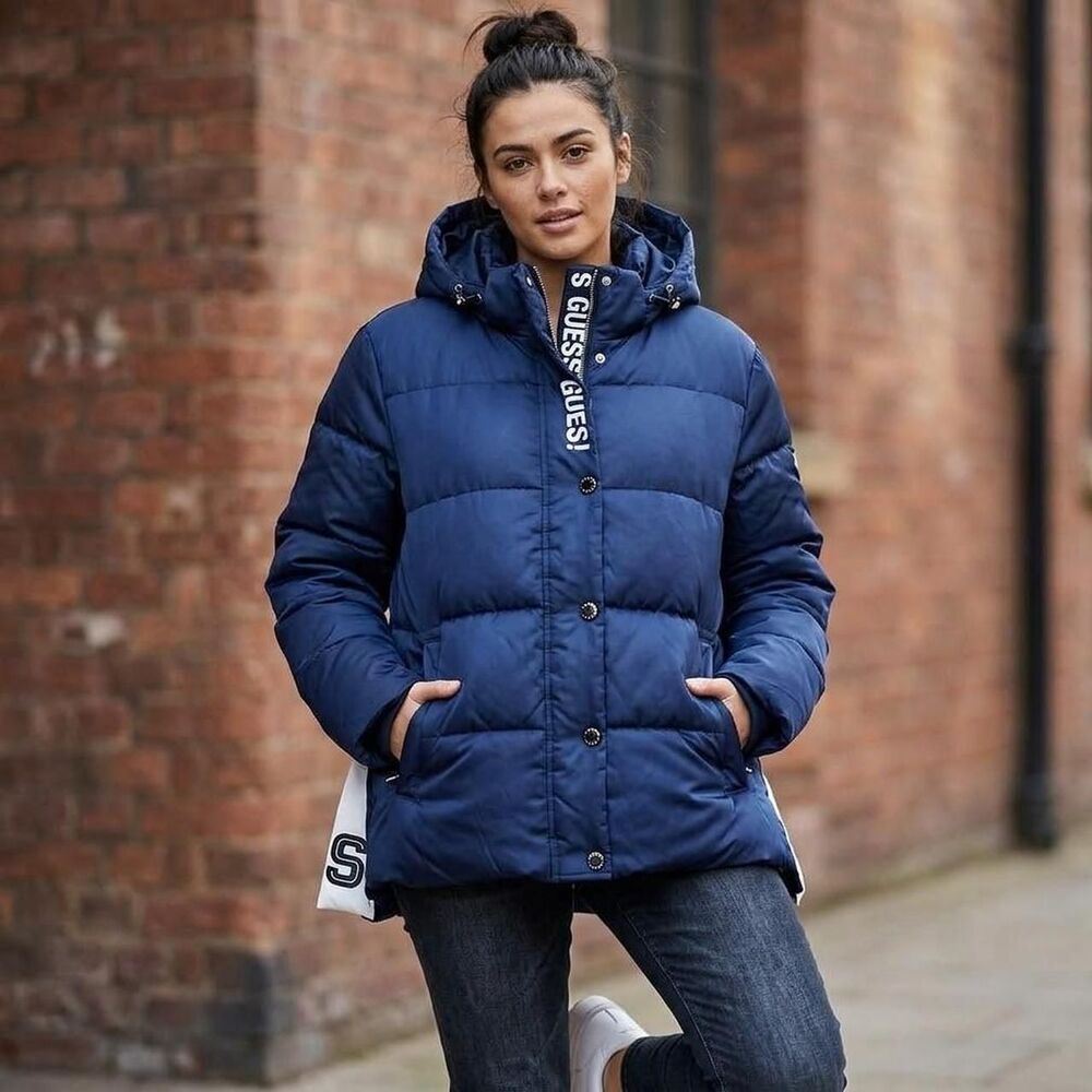 Guess Women's Blue and Navy Jacket